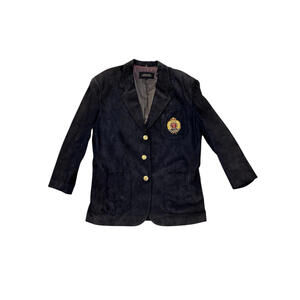 Guess Mens Leather Coat Blazer George's Marciano Suede Smoker's Jacket Large
